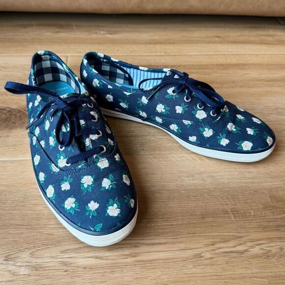 Keds x Draper James Champion Magnolia Navy Floral Sneakers Size 7 - Picture 4 of 5